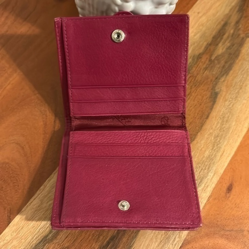 fossil pink leather wallet